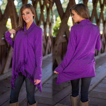 Fashion Women Casual Long Sleeve Cardigan Loose Outwear Jacket Tassels Coat Seven Colors  J4U66
