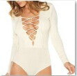 women bandage romper ladies cotton stretch leotard top bodysuit J4U66