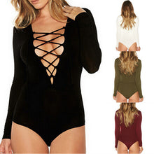 Bandage Romper Ladies Cotton Stretch Leotard Top Bodysuit LY3 J4U66