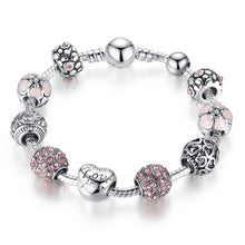 Women Bracelet Silver Plated Crystal Bead Charm Bracelet For Women Fine Jewelry Original Bracelets Gift J4U66
