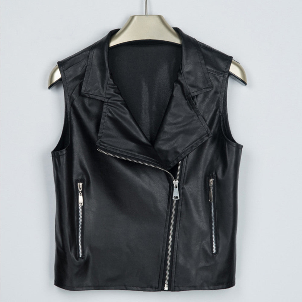 New Fashion Women Faux Soft Leather Motorcycle Jackets Pu Black Zippers Casual Coat Slim Outwear J4U66