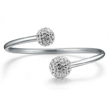 Women Jewelry Elegant Silver Plated Opening Friendship Bangles Bracelets Gifts J4U66