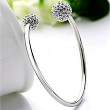 Women Jewelry Elegant Silver Plated Opening Friendship Bangles Bracelets Gifts J4U66