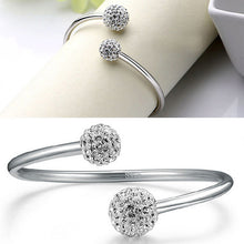 Women Jewelry Elegant Silver Plated Opening Friendship Bangles Bracelets Gifts J4U66