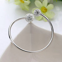 Women Jewelry Elegant Silver Plated Opening Friendship Bangles Bracelets Gifts J4U66