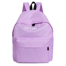 Fashion Women Girls Canvas Rucksack Backpack I AM A GIRL Letters Print School Book Shoulder Bag Casual Travel Bags J4U66