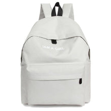 Fashion Women Girls Canvas Rucksack Backpack I AM A GIRL Letters Print School Book Shoulder Bag Casual Travel Bags J4U66