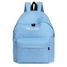 Fashion Women Girls Canvas Rucksack Backpack I AM A GIRL Letters Print School Book Shoulder Bag Casual Travel Bags J4U66