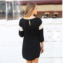 Fashion Women Lace Loose Dress Style Casual Three Quarter Dresses Comfortable Chiffon Short Dress J4U66