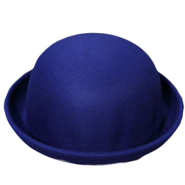 Fashion Women Men Dome Woolen Hemming Warm Formal Hat Tops Hats ing J4U66