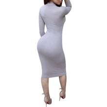 Women Sexy Club Dress Turtle Neck Long Sleeve Dress Pencil Dress Slim Hip Bandage Bodycon Dress J4U66
