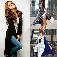 Women Thin Kimono Cardigan Long Sleeve Loose Asymmetric Hem Long Cardigan Women Outerwear Plus Size Black/Gray J4U66