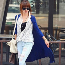 Women Thin Kimono Cardigan Long Sleeve Loose Asymmetric Hem Long Cardigan Women Outerwear Plus Size Black/Gray J4U66