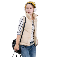 women vest waistcoat sleeveless cotton down jacket gilet thick warm padded coat outerwear J4U66