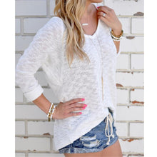 Women Long Sleeve V-Neck Loose Cardigan Knitted Sweater Jumper Knitwear Plus Size Outwear S-XL J4U66