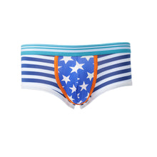 gay underwear mens briefs stripe print u convex pouch low waist cotton panties men shorts underpants J4U66