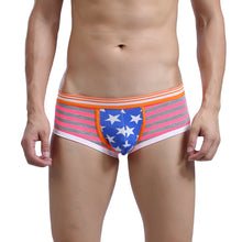gay underwear mens briefs stripe print u convex pouch low waist cotton panties men shorts underpants J4U66