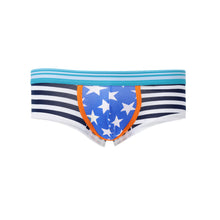gay underwear mens briefs stripe print u convex pouch low waist cotton panties men shorts underpants J4U66