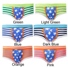gay underwear mens briefs stripe print u convex pouch low waist cotton panties men shorts underpants J4U66