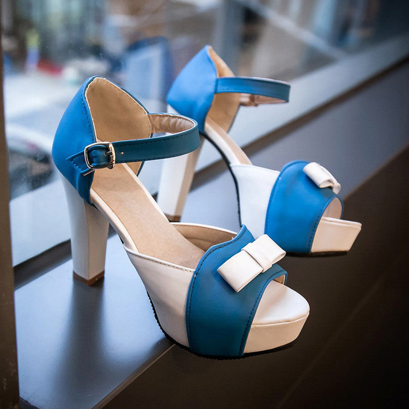 high heeled shoes woman pumps wedding shoes platform women shoes sexy bowknot high heels pumps plus size J4U66