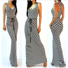 Dress Women Stripe Sundress V-neck Casual Fit Long Dress party vestidos femininos dresses plus size J4U66