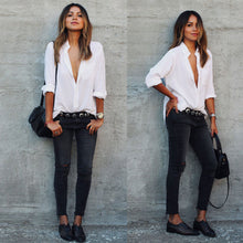 long sleeve white elegant blouse turn down collar shirt blusas feminino ladies blouses womens tops fashion J4U66