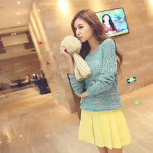 Lovely Sweet Sweaters Tops Women Long Sleeve O-Neck Thin Knitted Pullovers Sweaters Women Purple Green Free Size J4U66
