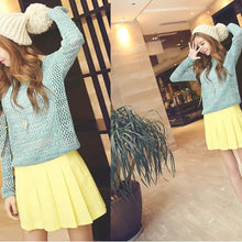 Lovely Sweet Sweaters Tops Women Long Sleeve O-Neck Thin Knitted Pullovers Sweaters Women Purple Green Free Size J4U66
