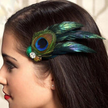 Peacock Feather Rhinestones Bridal Wedding Hair Clip Pin Head Hairpin J4U66