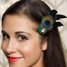 Peacock Feather Rhinestones Bridal Wedding Hair Clip Pin Head Hairpin J4U66