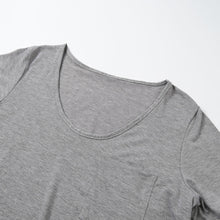 plus size tshit women t-shirts chest pocket casual tunic top solidcolor loose women tee shirt tops blusas grey J4U66