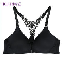sexy seamless bra gather adjustable women bralette seamless style front closure y line strappy push up bra J4U66