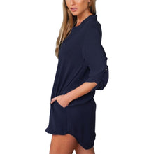 Sexy Women V Neck Chiffon Party Dress Casual Long Sleeve Loose Mini Short Shirt Dresses Vestidos Plus Size S-3XL J4U66