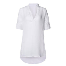 Sexy Women V Neck Chiffon Party Dress Casual Long Sleeve Loose Mini Short Shirt Dresses Vestidos Plus Size S-3XL J4U66