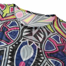 sexy women dress semi sheer geometry print round neck bodycon dress long sleeve slim pencil dress clubwear blue J4U66