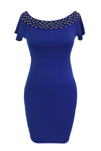 short sleeve sequined studded blue black bodycon midi dress off shoulder sexy elegant women office ol pencil dress J4U66