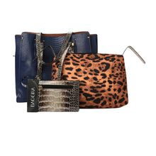 snake print leopard pu leather tote women 3pcs bag sets  snakeskin handbags vintage crossbody bags J4U66