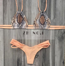 snake skin pattern bikini set push up swimwearconservative swimsuit low waist super sexy swimwear J4U66