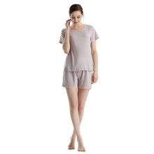 New Soft Bamboo Jersey Light Weight Tee and Shorts Pajama Sets J4U66