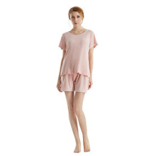 New Soft Bamboo Jersey Light Weight Tee and Shorts Pajama Sets J4U66