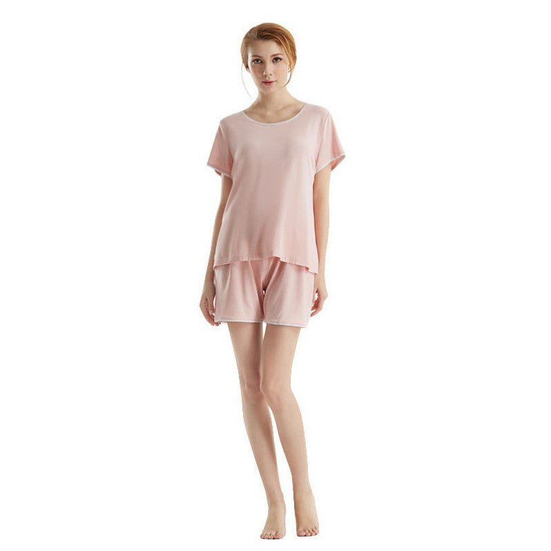 New Soft Bamboo Jersey Light Weight Tee and Shorts Pajama Sets J4U66