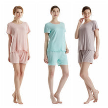 New Soft Bamboo Jersey Light Weight Tee and Shorts Pajama Sets J4U66
