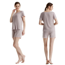 New Soft Bamboo Jersey Light Weight Tee and Shorts Pajama Sets J4U66