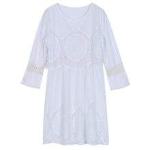 casual dress brief straight flare sleeve solid empire beach women white dresses J4U66