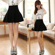 sexy casual women mini skirt high waisted flared pleated jersey plain skater knitted elastic skirts J4U66