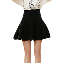 sexy casual women mini skirt high waisted flared pleated jersey plain skater knitted elastic skirts J4U66