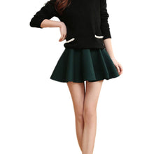 sexy casual women mini skirt high waisted flared pleated jersey plain skater knitted elastic skirts J4U66