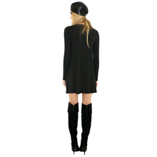 women long sleeve t-shirts dress o neck elegant ladies casual party dresses plus size vestidos black J4U66