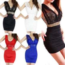 style dress women sexy club bodycon dress v neck sequined women evening party mini dresses vestidos J4U66