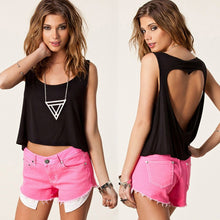Style Tank Tops Crop Tops Cotton Back Hollow Solid Color Tank Tops Plus Size J4U66
